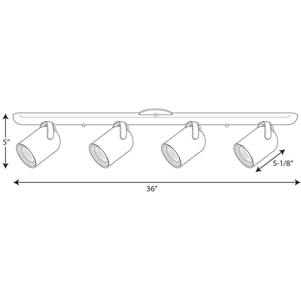 Progress Lighting P6162 Directional 36" Convertible 4 Light Fixed Rail Fixture / Wall
