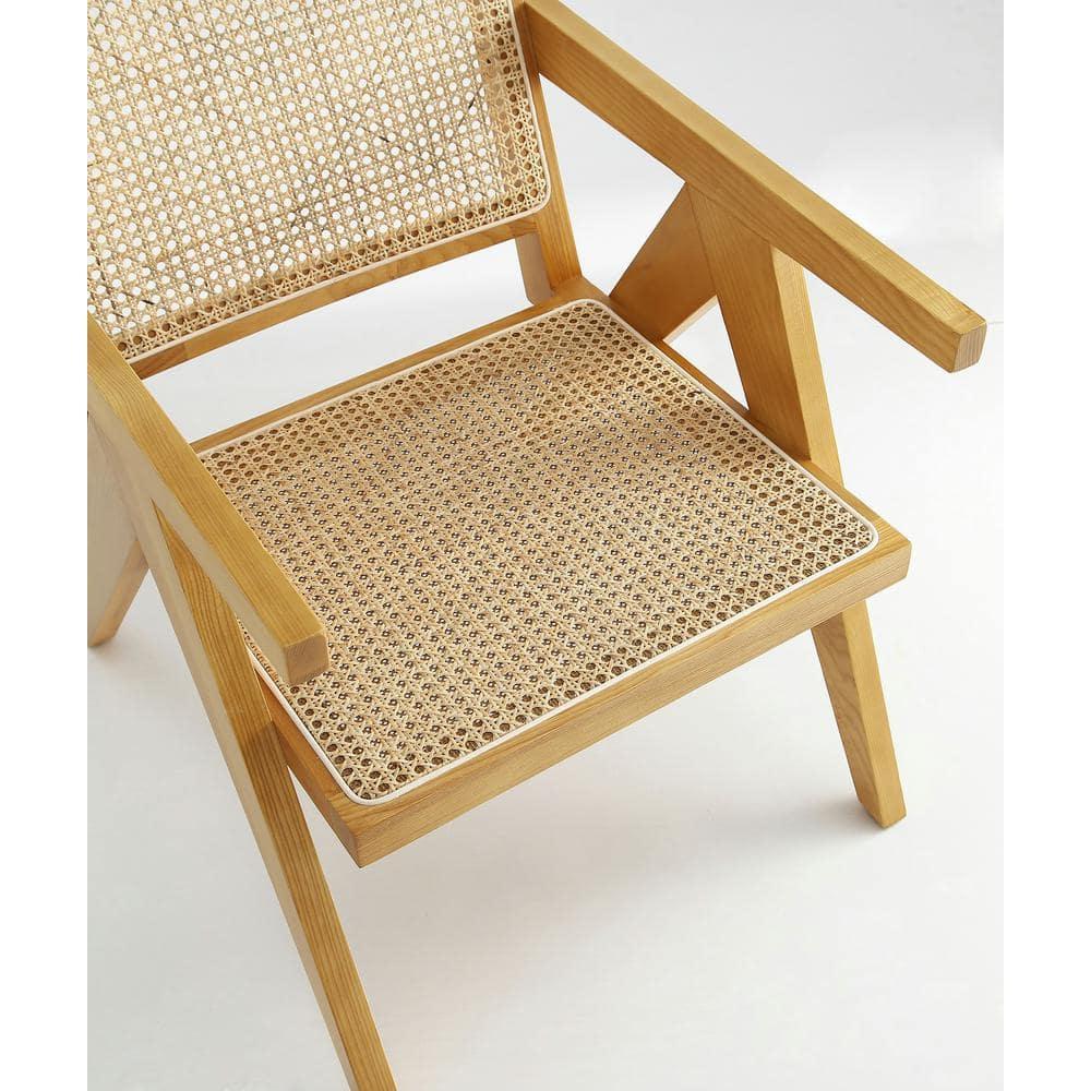Set of 2 Hamlet Wood Accent Chairs Natural - Manhattan Comfort: Matte Finish, Ash Frame, No Assembly Required