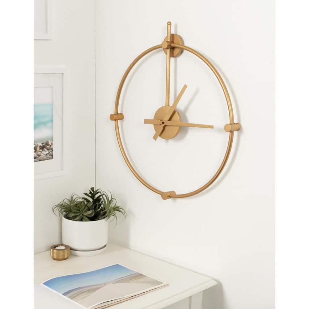 Kate and Laurel Lidor Round Metal Wall Clock, 22x25, Gold