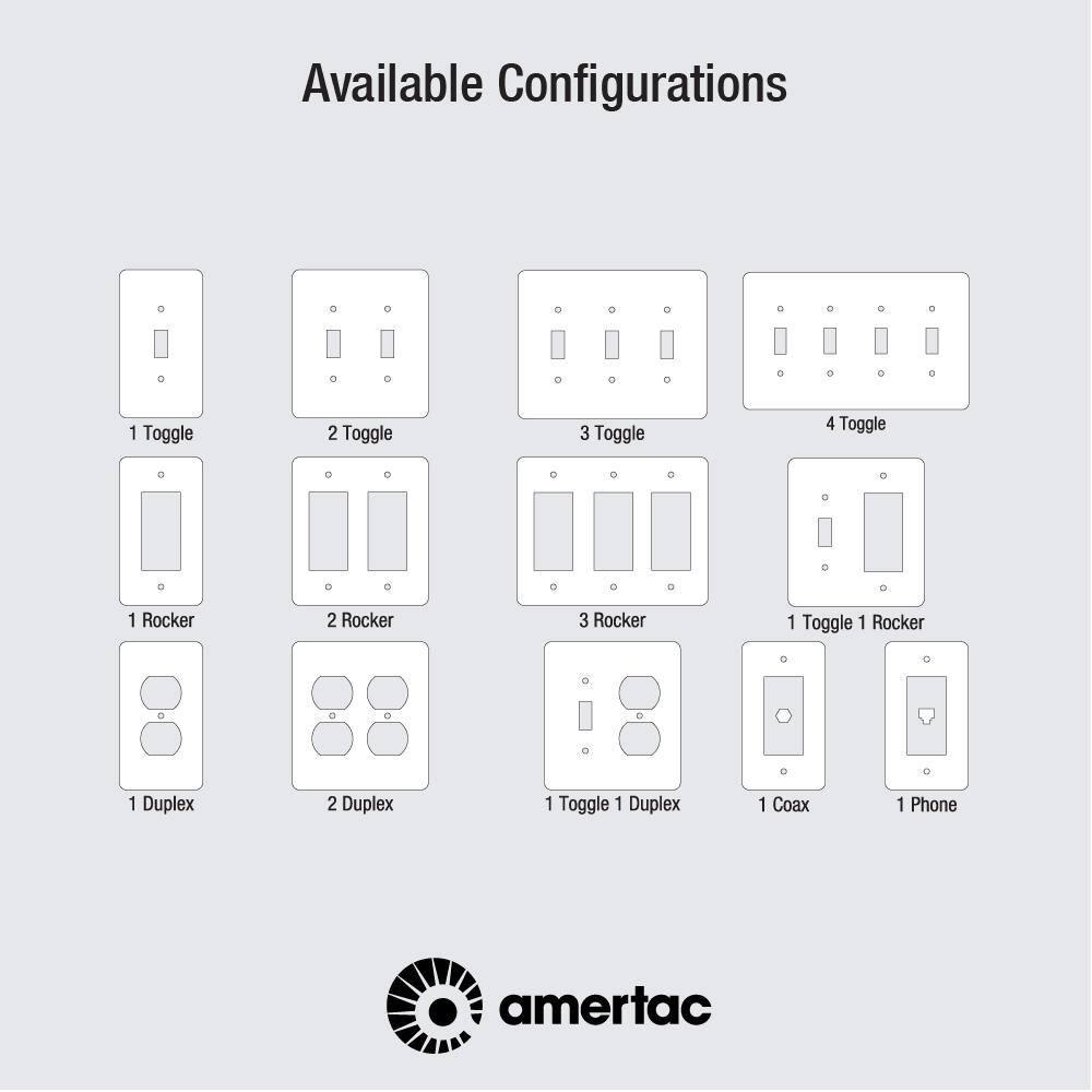 Amerelle 148TTBN Moderne Wallplate, 2 Toggle, Steel, Brushed Nickel, 1-Pack
