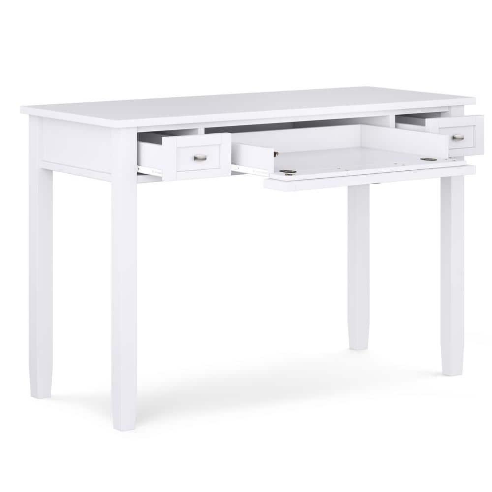 Simpli Home Warm Shaker 48" Solid Wood Writing Desk in White