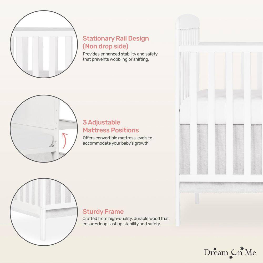 Dream On Me Anna 4 in 1 Full-Size Crib and Changing Table Combo in White