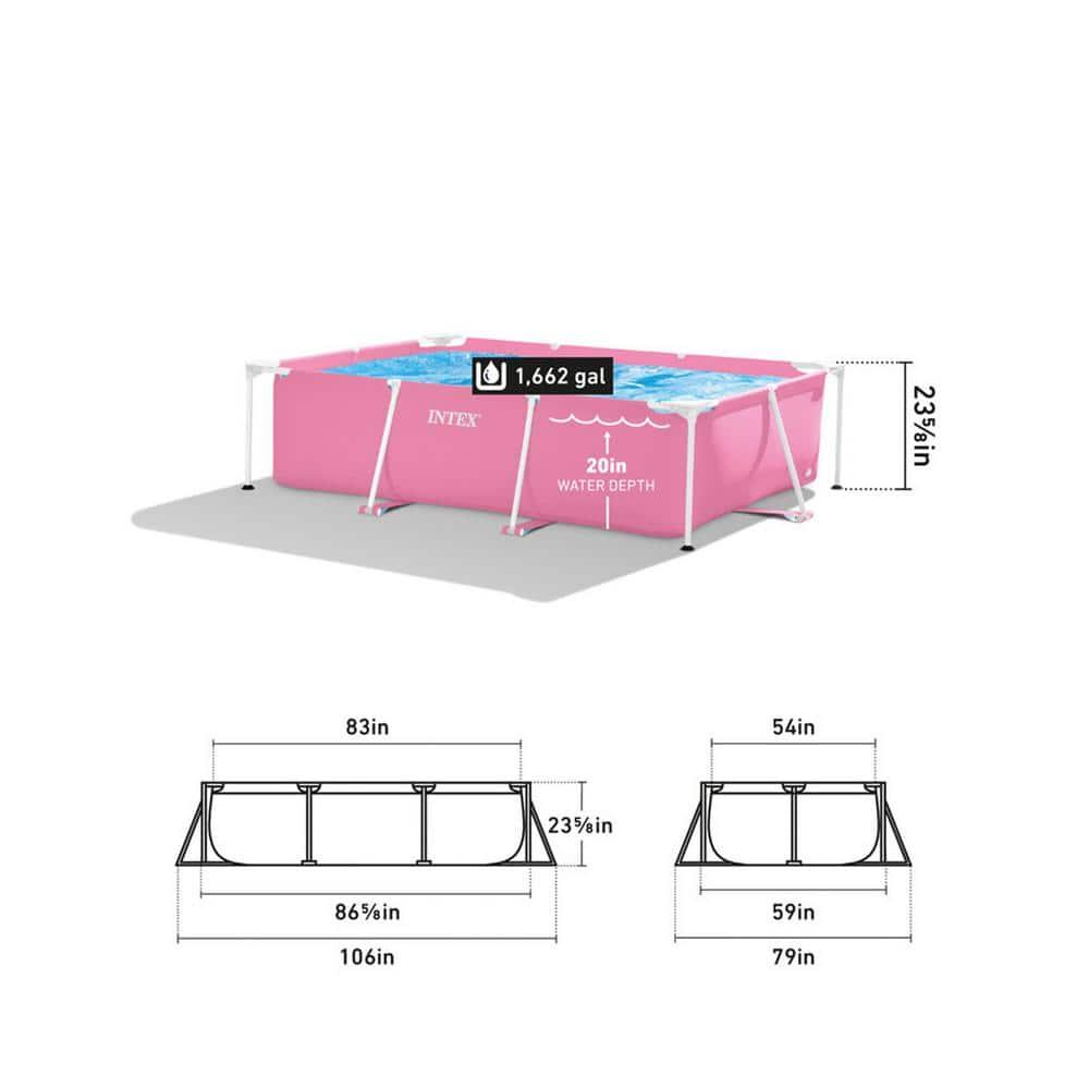 Intex Plastic Rectangle Frame Set Pool 23.62'' H x 59'' W x 86.62'' L