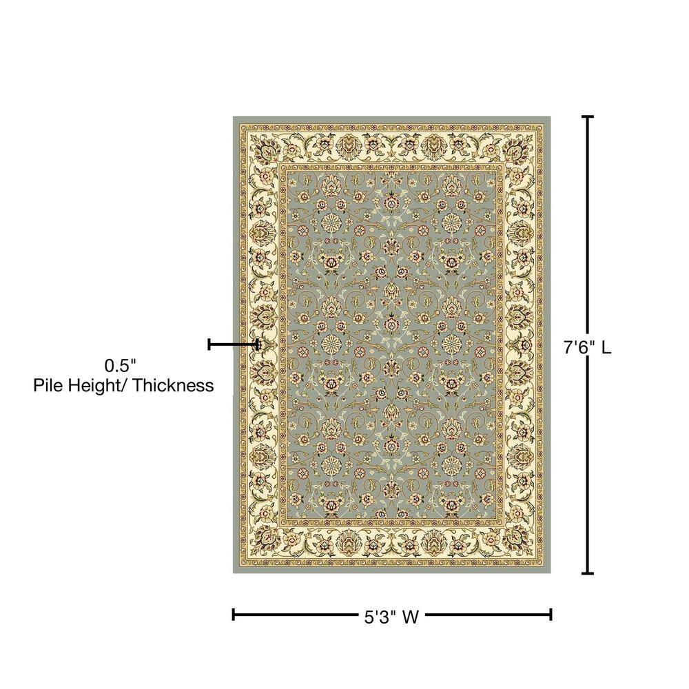 Lyndhurst LNH312 Power Loomed Area Rug - Light Blue/Ivory - 5'3"x7'6" - Safavieh.