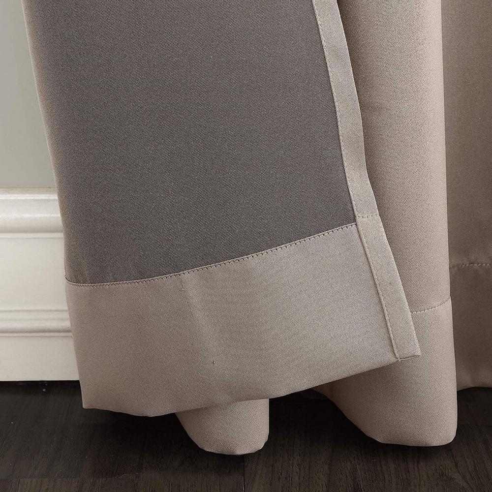 54"x72" Sun Zero Room Darkening Seymour Rod Pocket Door Curtain Panel Stone: Energy Efficient, Noise Reduction, Thermal Insulated