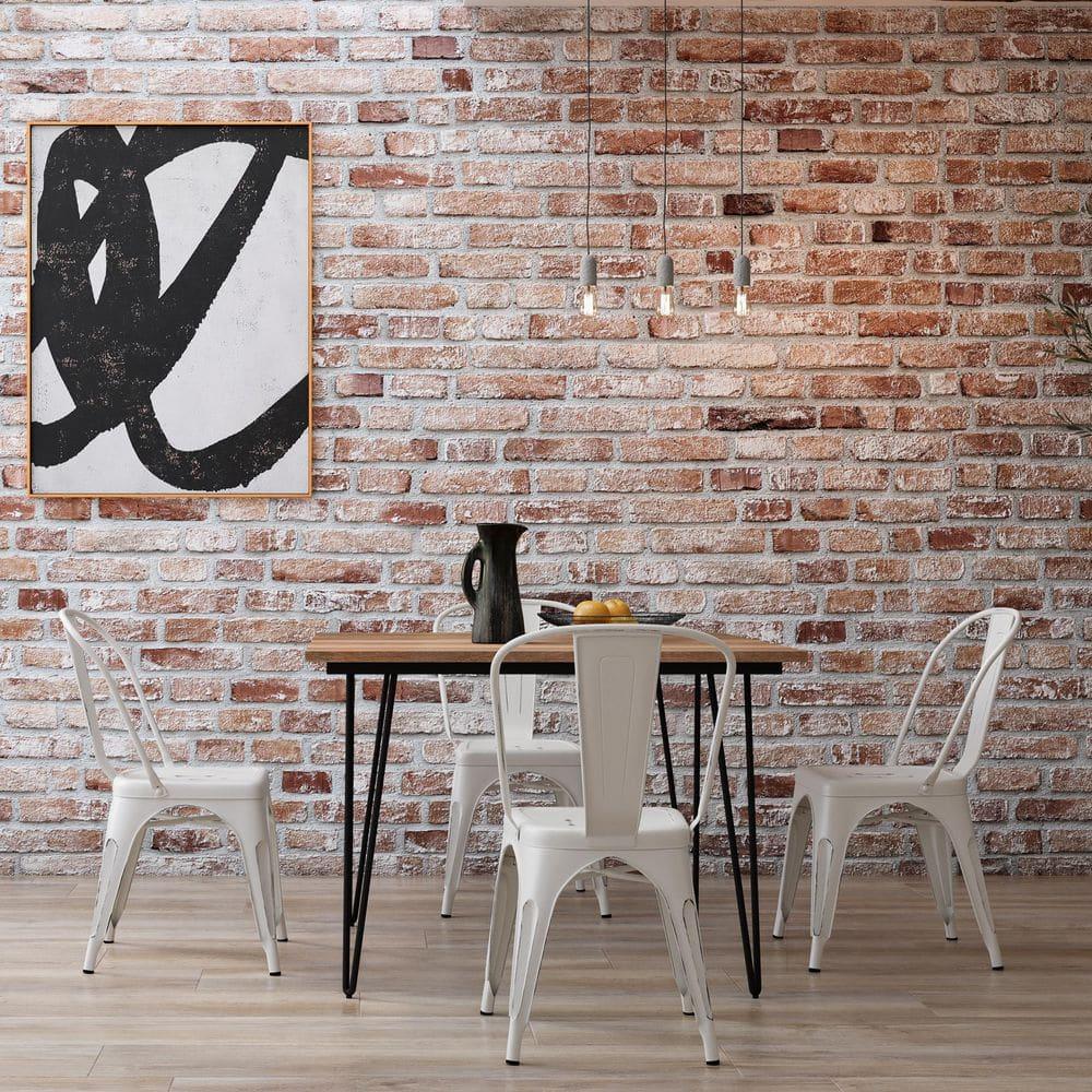Hunter Solid Mango Wood Dining Table, Industrial Style