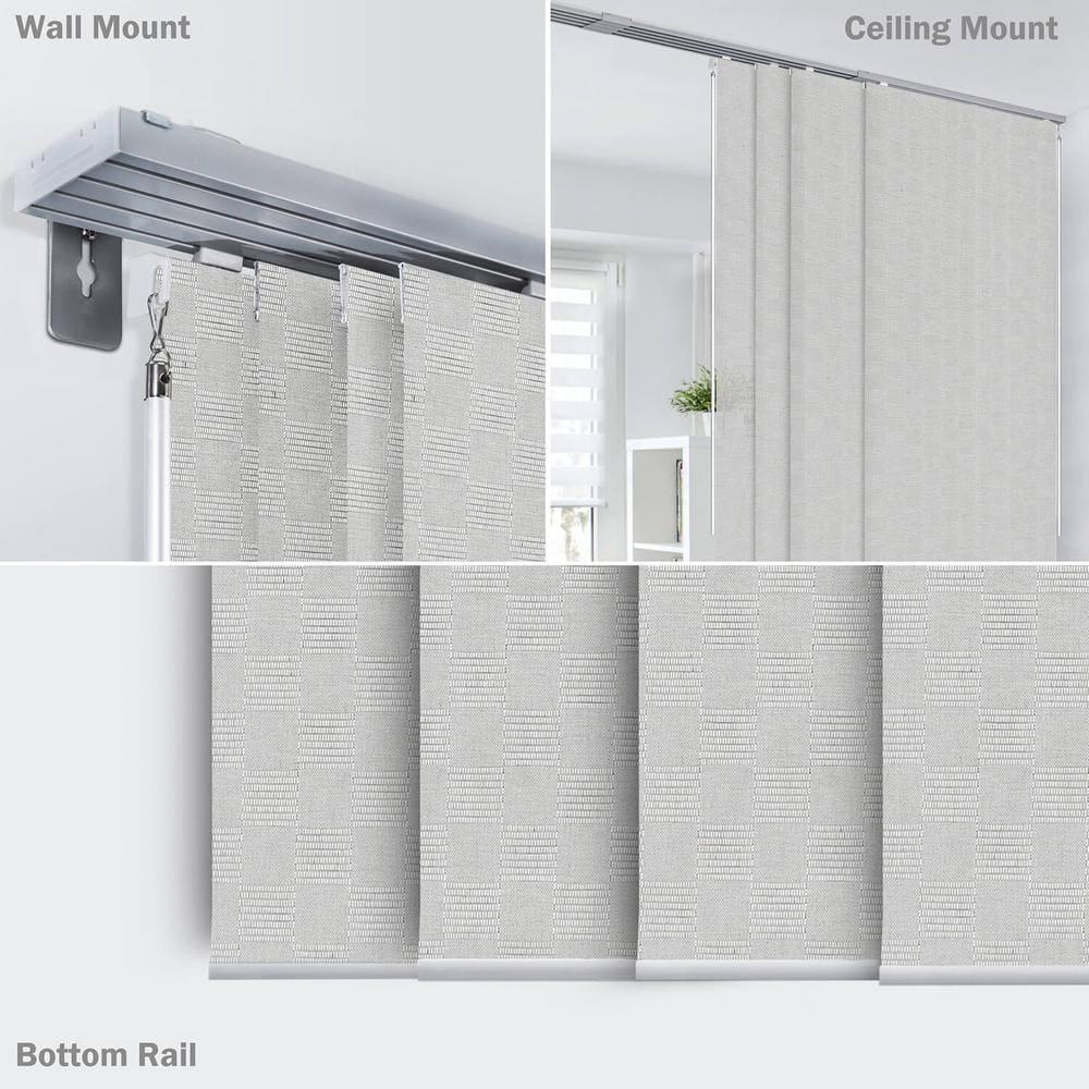 Bishop Sheer Adjustable Sliding Hanging Room Divider with 23 in. Slats Up to 86 in. W x 96 in. L