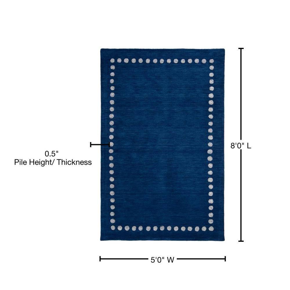 Safavieh Kids SFK802 Hand Loomed Indoor Area Rug - Navy - 5'x8' - Safavieh