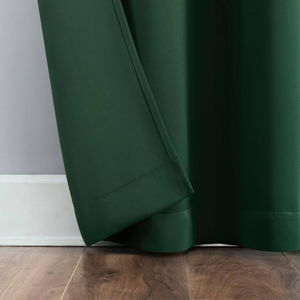 40"x95" Sun Zero Blackout Kenneth Energy Saving Grommet Curtain Panel Evergreen: Modern, Thermal Insulated, Noise Reduction