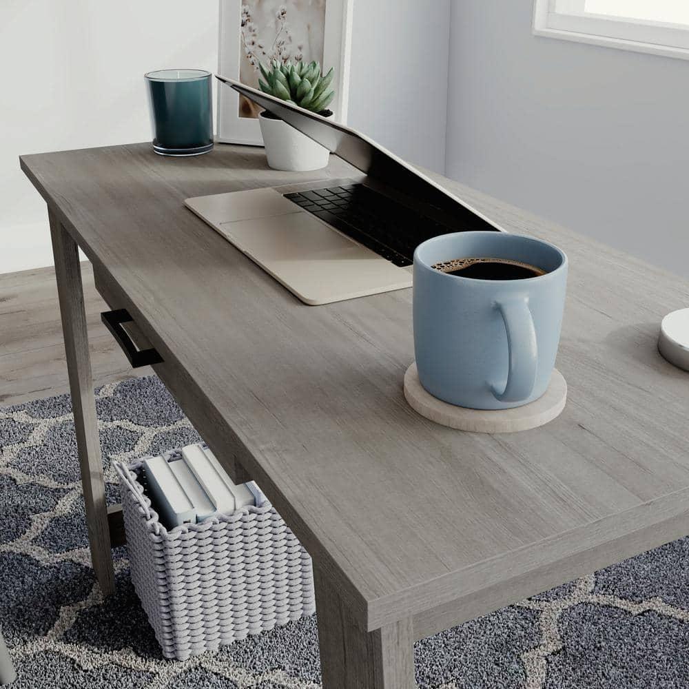 Sauder Beginnings Writing Desk with Drawer, Silver Sycamore Finish