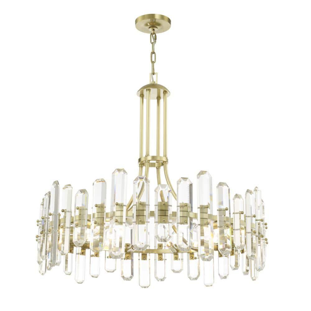 Twelve Light Chandelier In Traditional And Contemporary Style 31 Inches Wide By 28.25 Inches High-Aged Brass Finish Crystorama Lighting Bol-8889-Ag