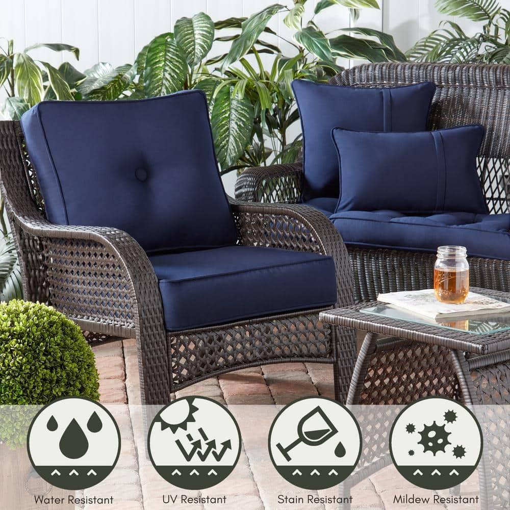 Sunbrella 2-Piece Outdoor Deep Seat Cushion Set in Canvas Navy