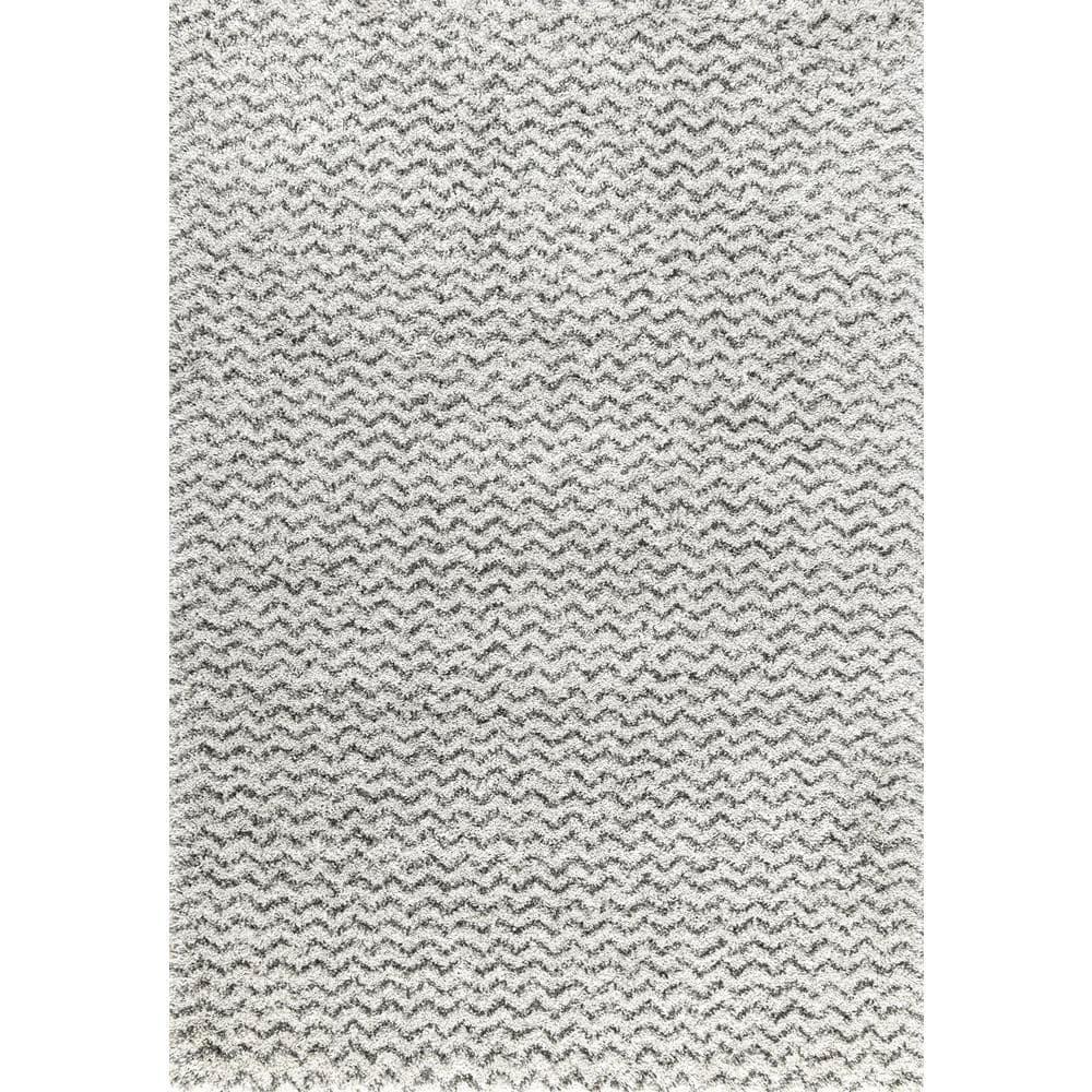 Cuellar Chevron Shag Ivory 9 ft. x 12 ft. Area Rug
