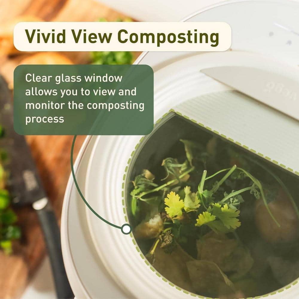 Vego Smart Kitchen Composter, 4L Electric Composter for Kitchen 5 Modes Weight-Based Smart Compost Bin with App Odorless Auto-Cleaning Food Waste Compost Machine Indoor, Black