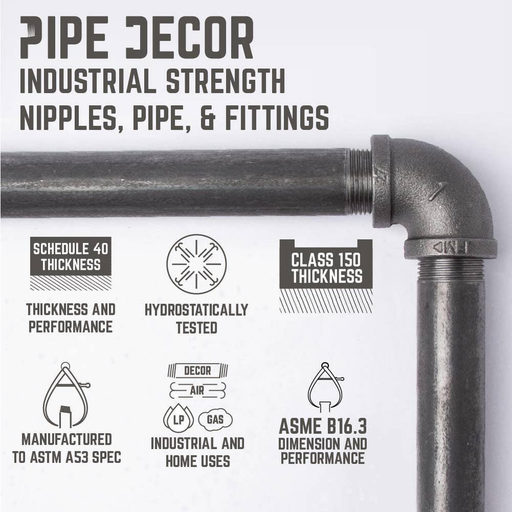 Pipe Décor "M" Design Desk Kit Industrial Steel Pipe