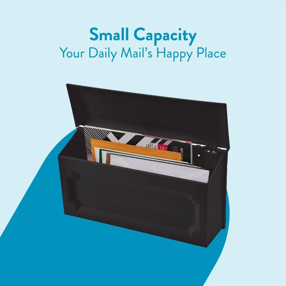 Gibraltar Mailboxes Windsor Medium Capacity Rust-Proof Plastic Black, Wall-Mount Mailbox, WMH00B04