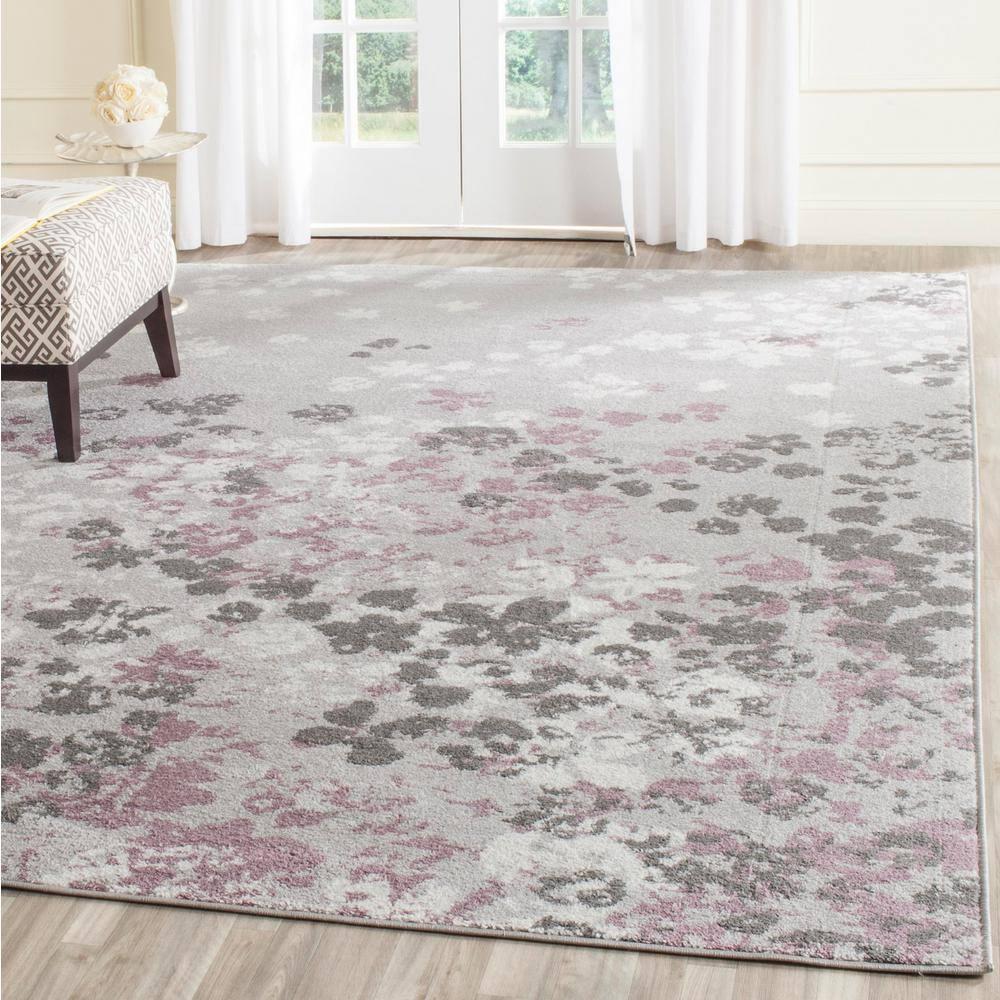 Adirondack ADR115 Machine Made Indoor Area Rug - Light Grey/Purple - 8'x8' - Safavieh