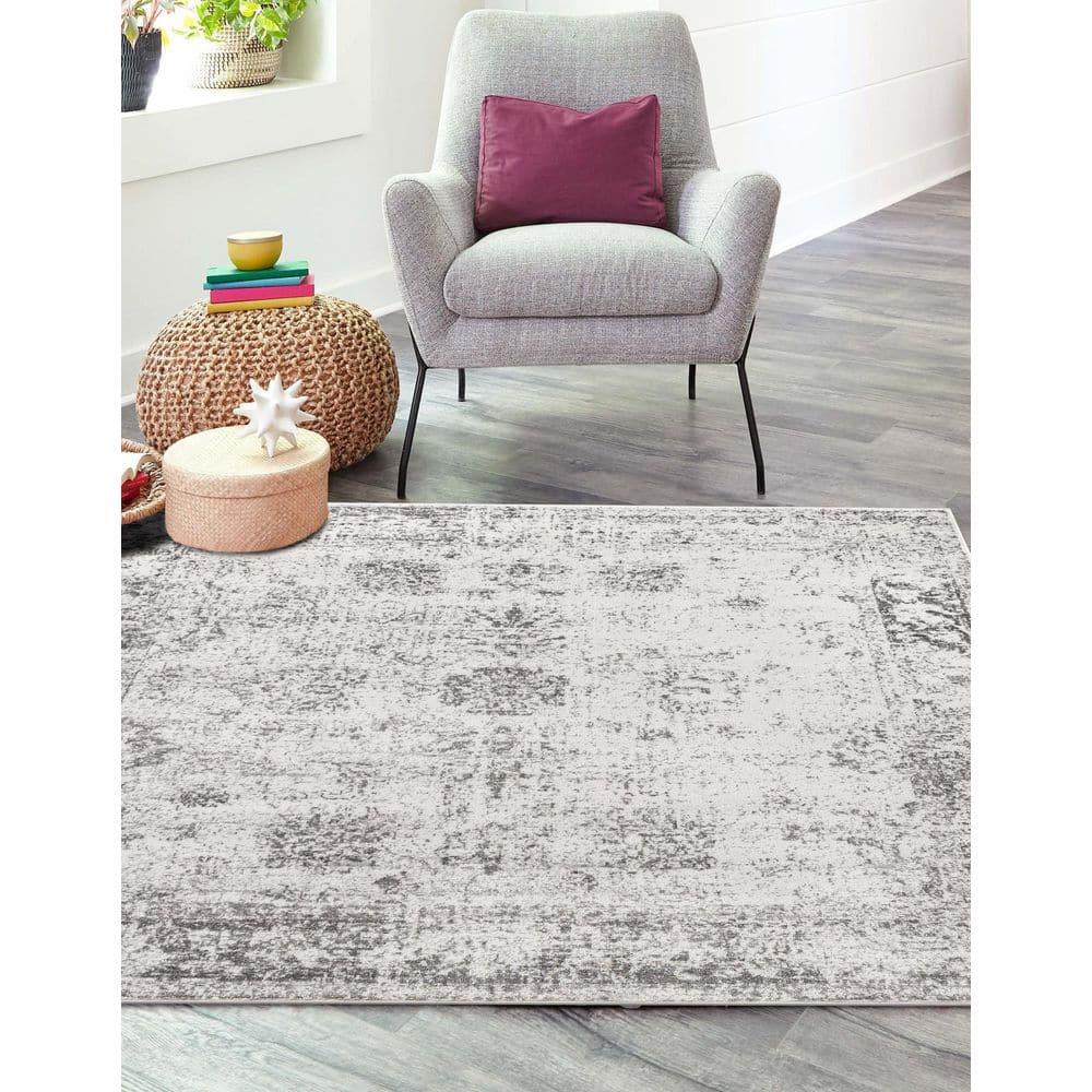 Unique Loom 8' 0 x 8' 0 Sofia Casino Gray Area Rug