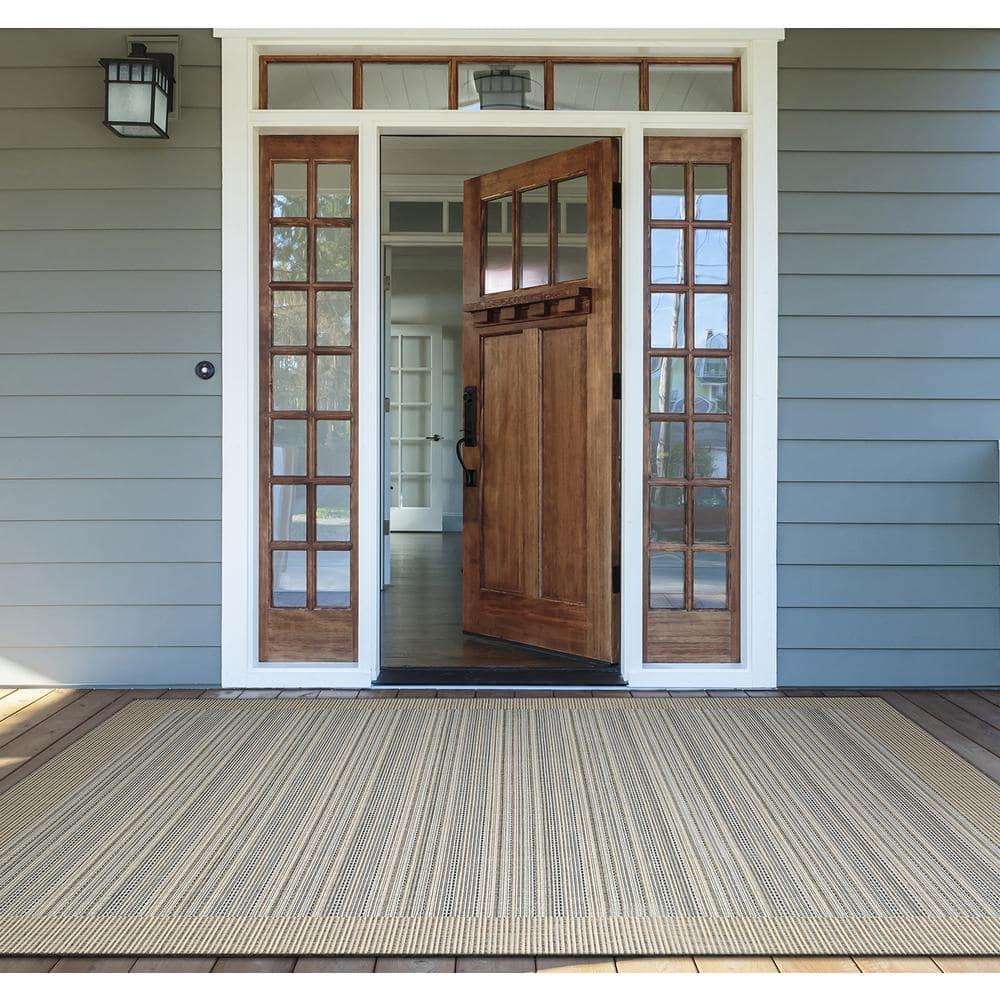 Couristan Monaco Bowline Indoor / Outdoor Area Rug, Cocoa Natural-Ivory, 3'9" x 5'5"
