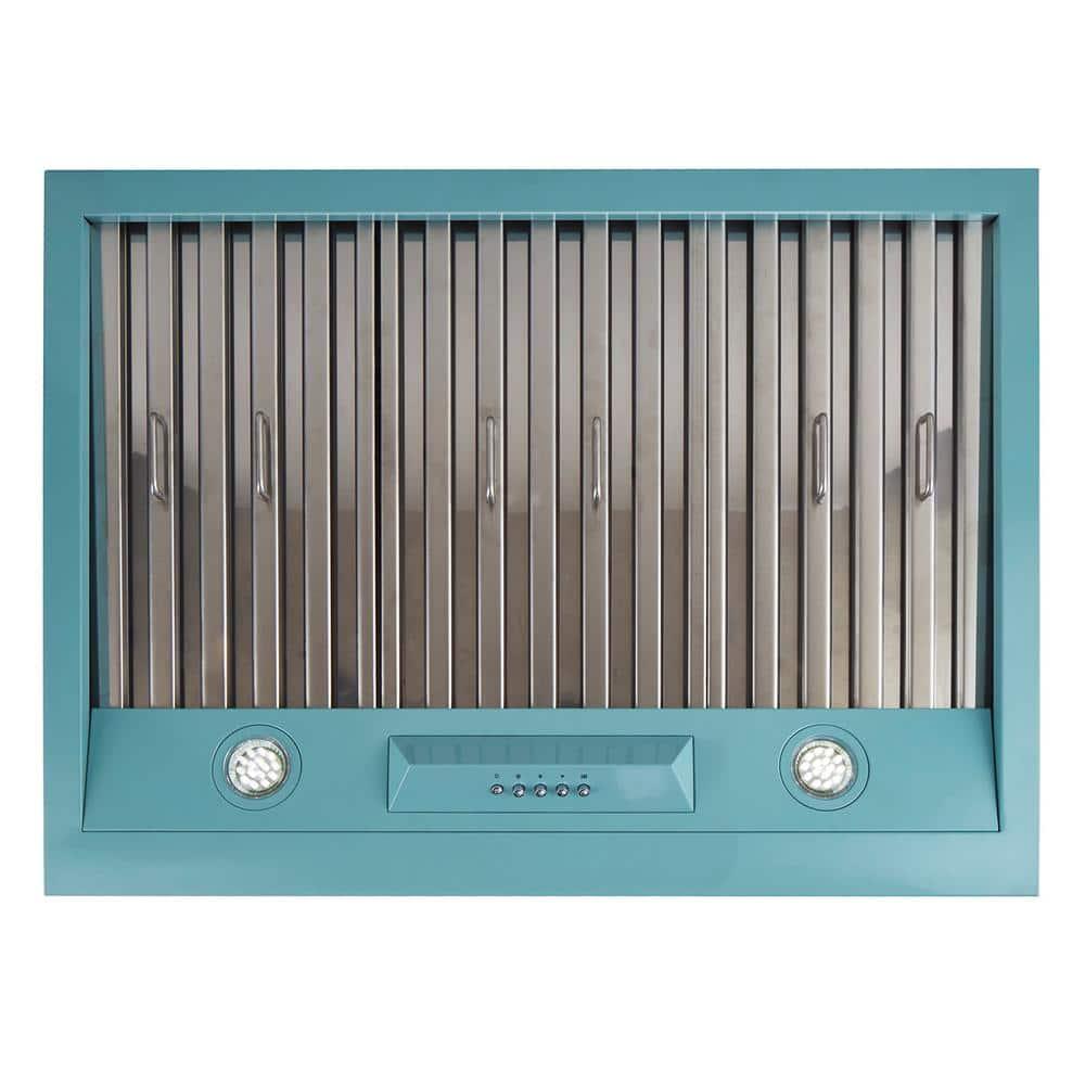 Classic Retro 30" 700 CFM Ducted Under Cabinet Range Hood with Stainless Steel Baffles and Light