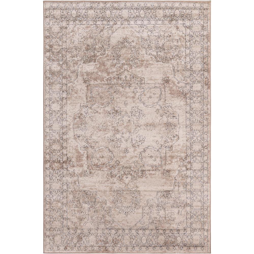 Unique Loom Portland Collection Area Rug - Canby (5' 3" x 8' Rectangle Ivory/Beige)