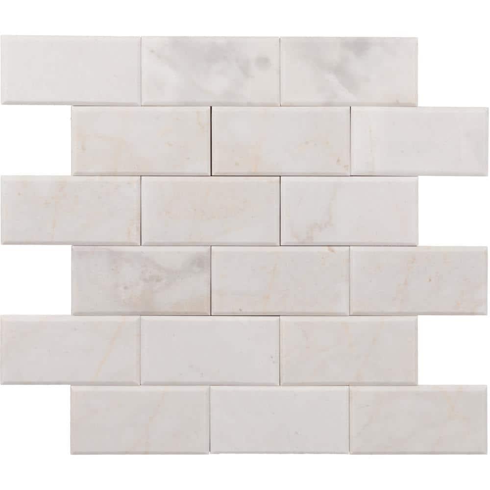 Daltile Simply Stick Mosaix 4'' W x 2'' L Natural Stone Peel and Stick Mosaic Tile