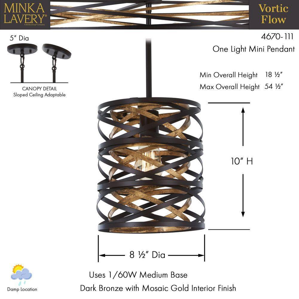Minka Lavery - Vortic Flow - 1 Light Mini Pendant in Contemporary Style - 10