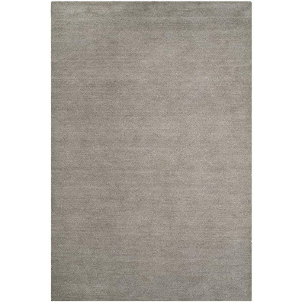 SAFAVIEH Himalaya Rachelle Solid Wool Area Rug, Grey, 9' x 12'