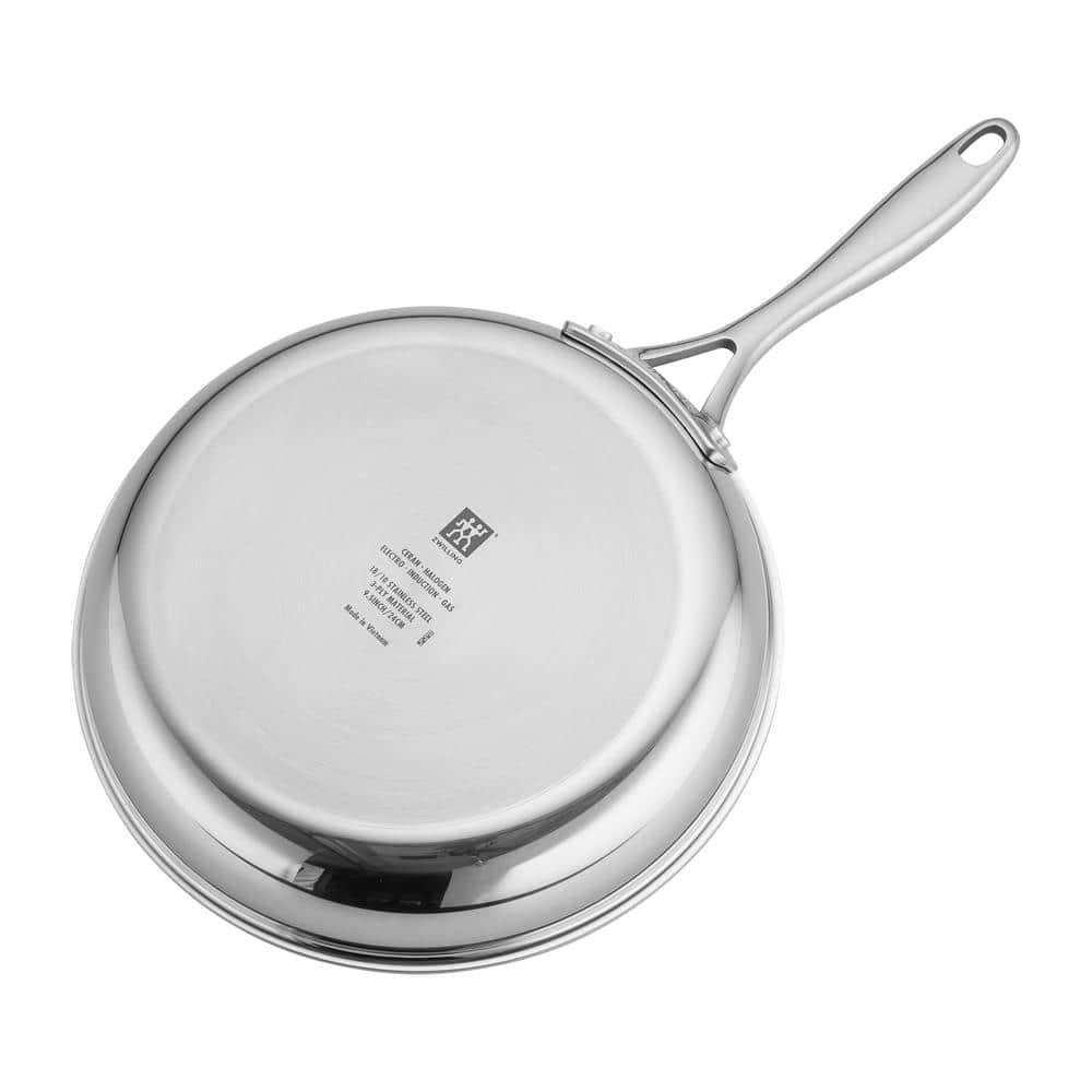 ZWILLING Clad CFX 9.5-inch Stainless Steel Ceramic Nonstick Fry Pan with Lid