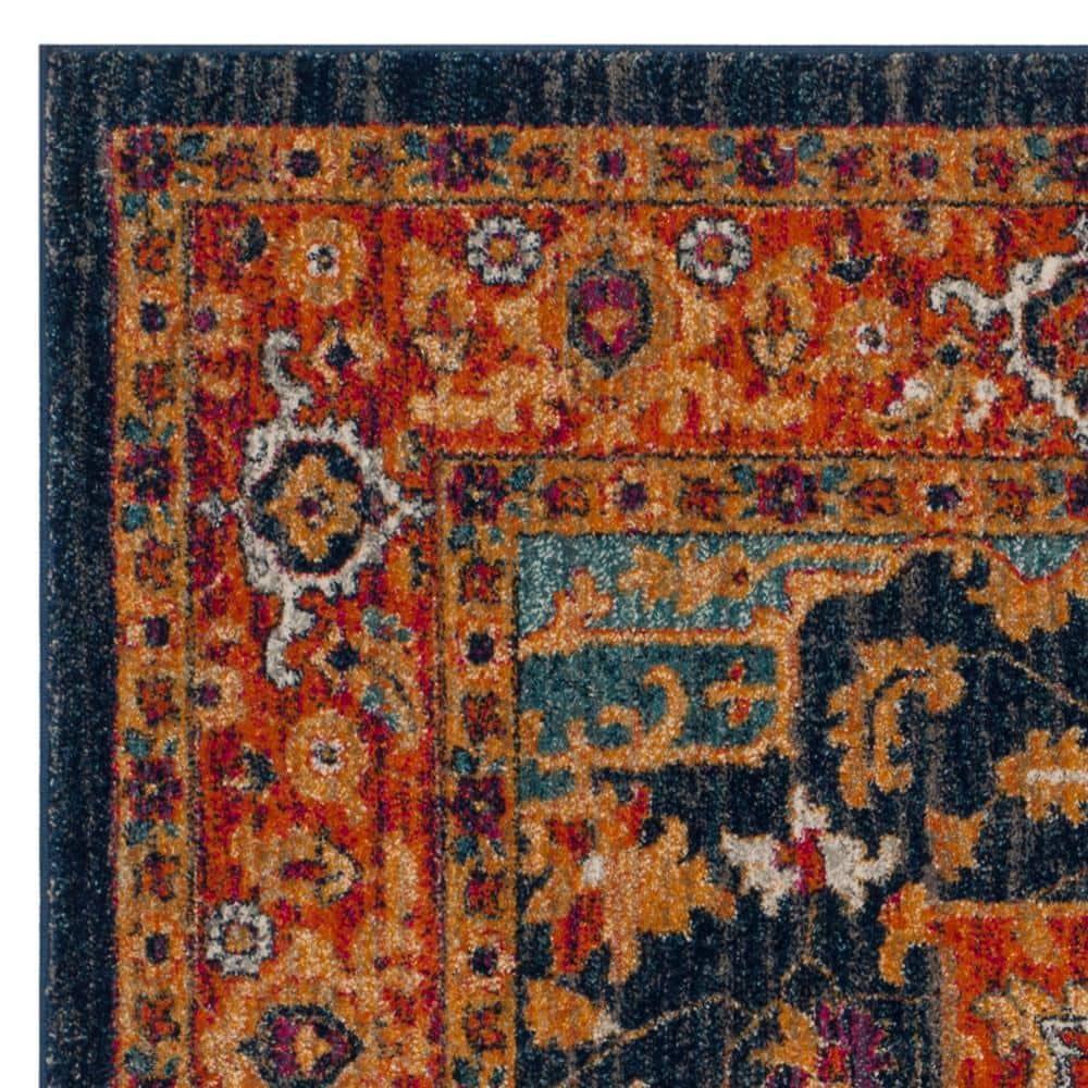 Evoke EVK275 Power Loomed Indoor Area Rug - Blue/Orange - 5'3"x5'3" - Safavieh