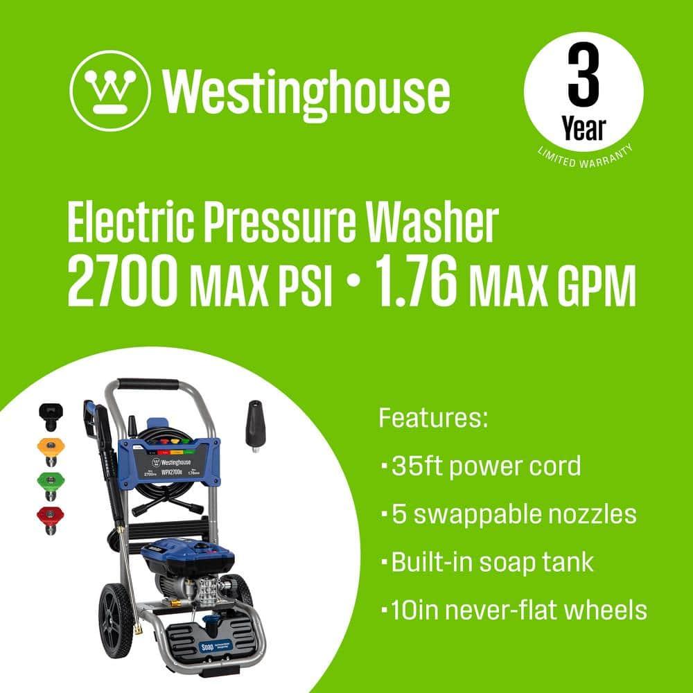 Westinghouse 2700 PSI Blue Electric Pressure Washer with Soap Tank