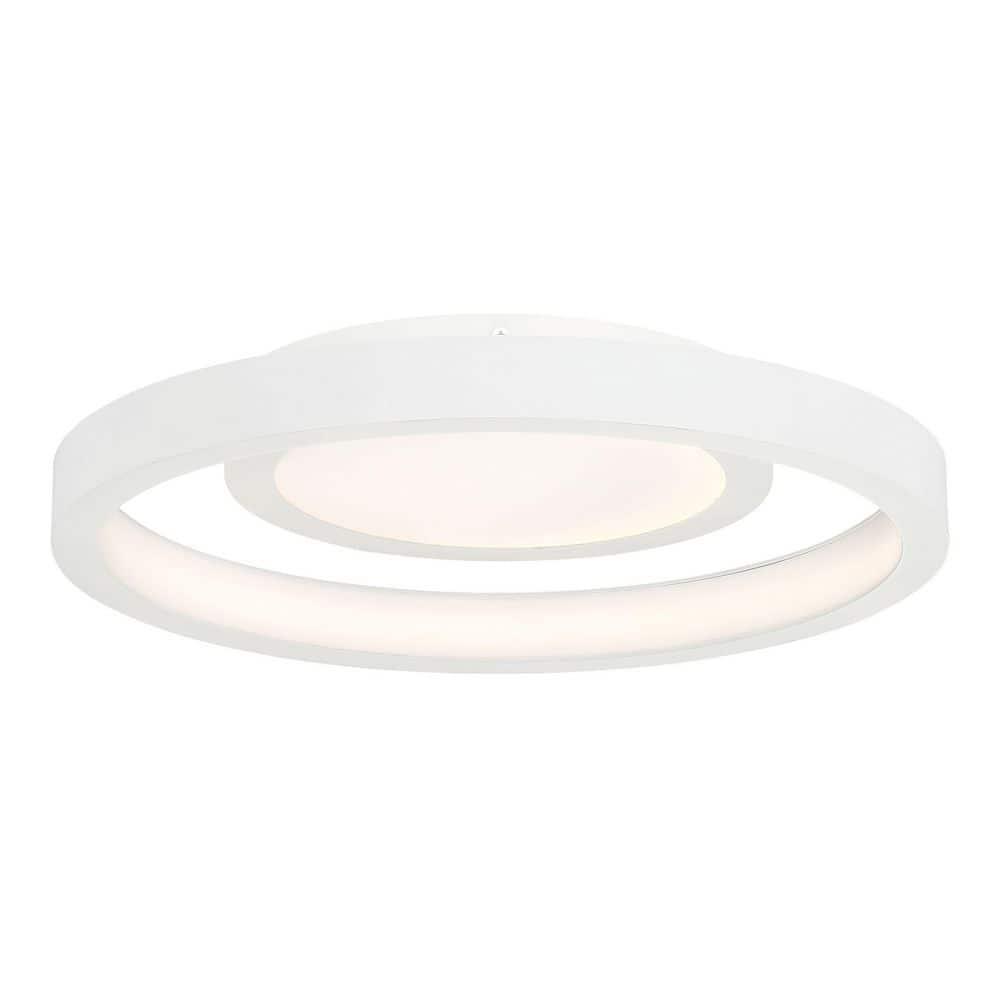 George Kovacs Knock Out 14" Wide White LED Modern Ceiling Light
