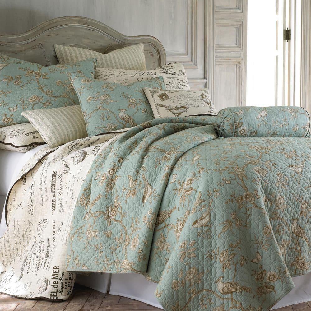 homthreads Luxemburg Quilt Set - Teal (Full/Queen): Cotton Material, Includes 2 Shams, Machine Washable