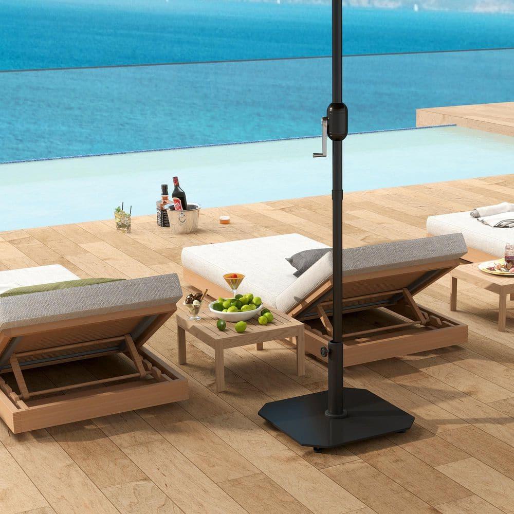 Outsunny Square Patio Umbrella Base, 41 lbs Metal Umbrella Stand Base with Adjustable Pads, Patio Umbrella Holder for 1.3"/1.5"/1.9" Poles, Black