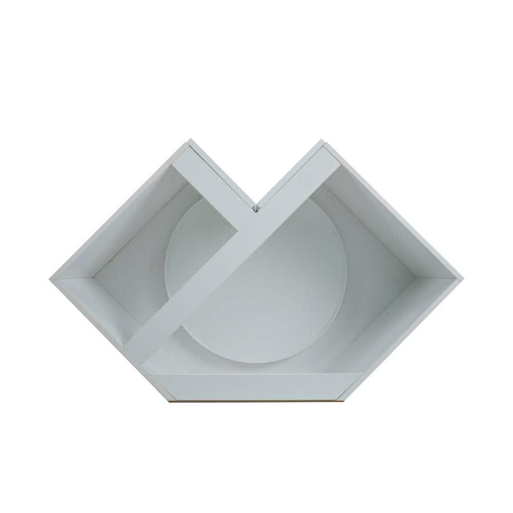 Cambridge Quick Assemble Modern Style, Shaker White 36 in. Lazy Susan Base Kitchen Cabinet