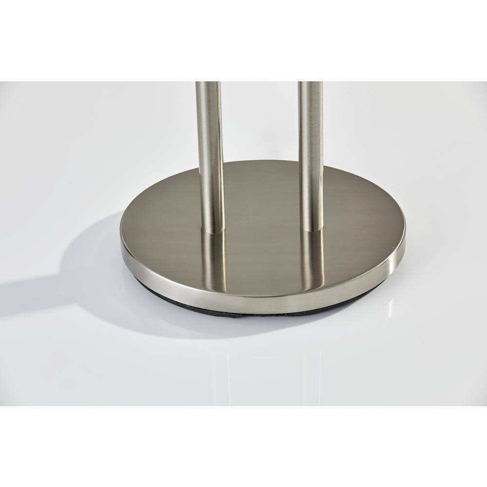 Adesso 62" Duet Floor Lamp Silver/Ivory: Modern Standing Lamp with Pull Chain, ETL Listed, Metal Body