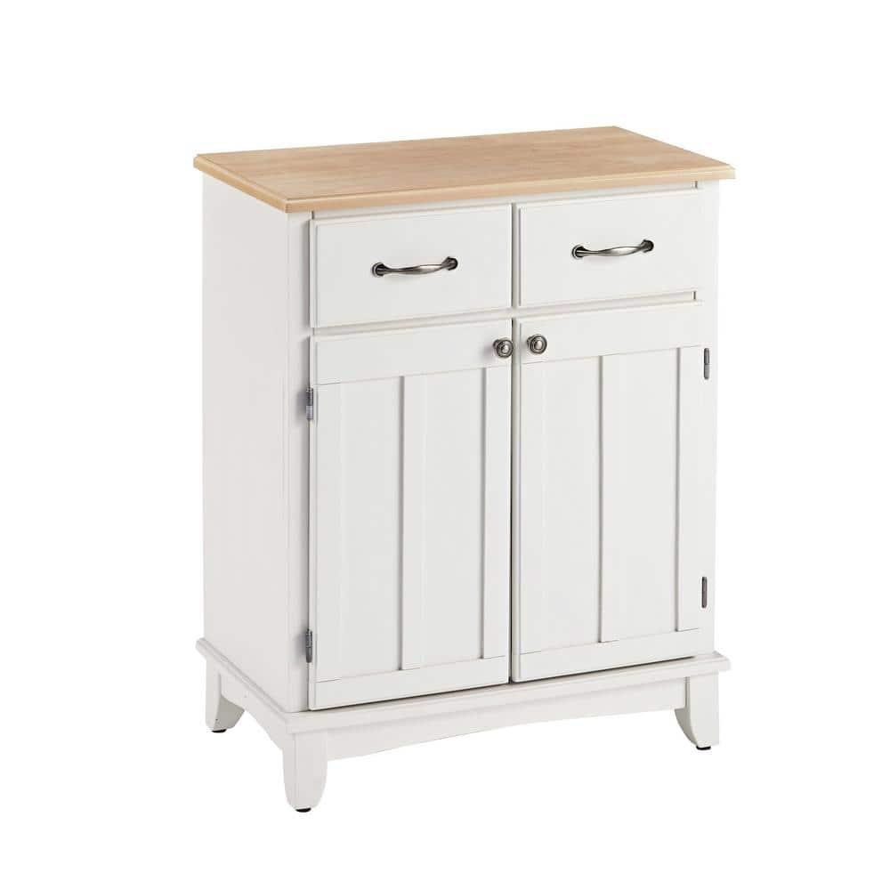 36" Sideboard Buffet Servers with Wood Top White - Home Styles: Traditional Style, Adjustable Shelves, Storage Cabinet