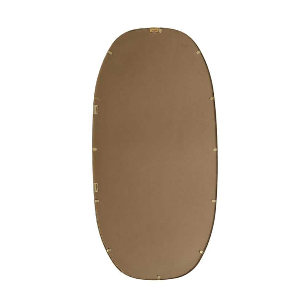 Elegant Lighting Metal Frame Oval Mirror 24x48 Inch in Brass