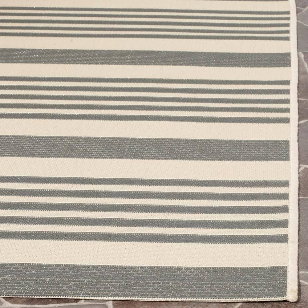 Courtyard CY6062 Power Loomed Indoor/Outdoor Area Rug - Grey/Bone - 4'x4' - Safavieh.