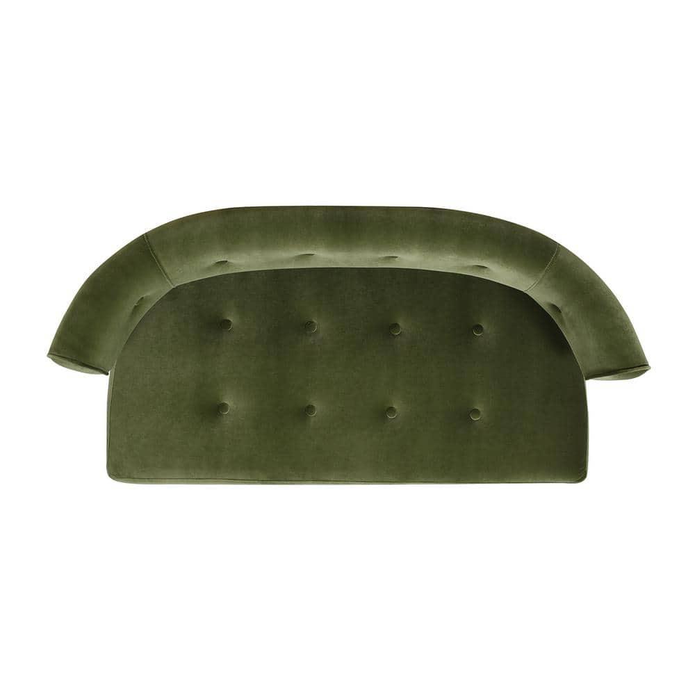 Jennifer Taylor Home Jared Roll Arm Tufted Bench Settee, Olive Green Velvet