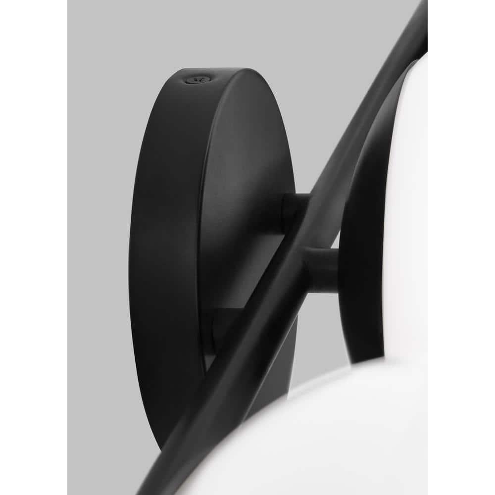 Aged Iron and Milk White Glass 3-Light Vanity Fixture