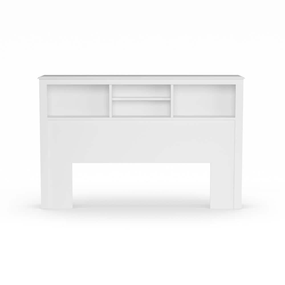 Prepac Monterey Headboard White (Full/Queen): Modern Storage Design, 3 Compartments, Adjustable Shelf