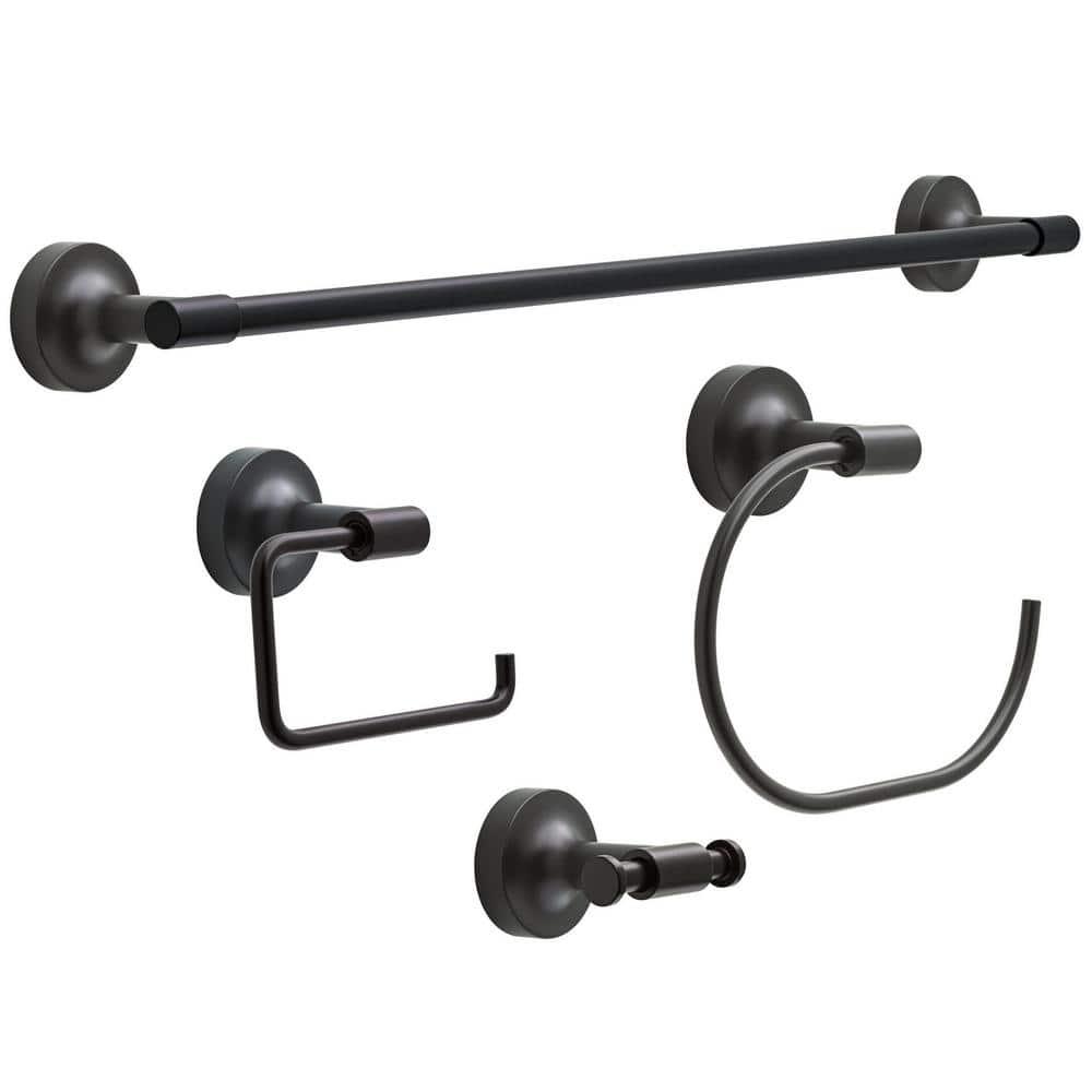 Voisin Round Open Towel Ring Bath Hardware Accessory in Matte Black