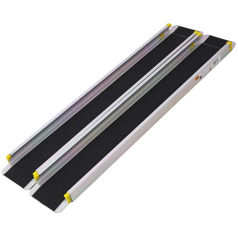 Adjustable Telescoping Wheelchair Ramps 48"-84" Extension Non-Skid Surface Safe & Convenient Access Solution for Vans, Curbs & Steps