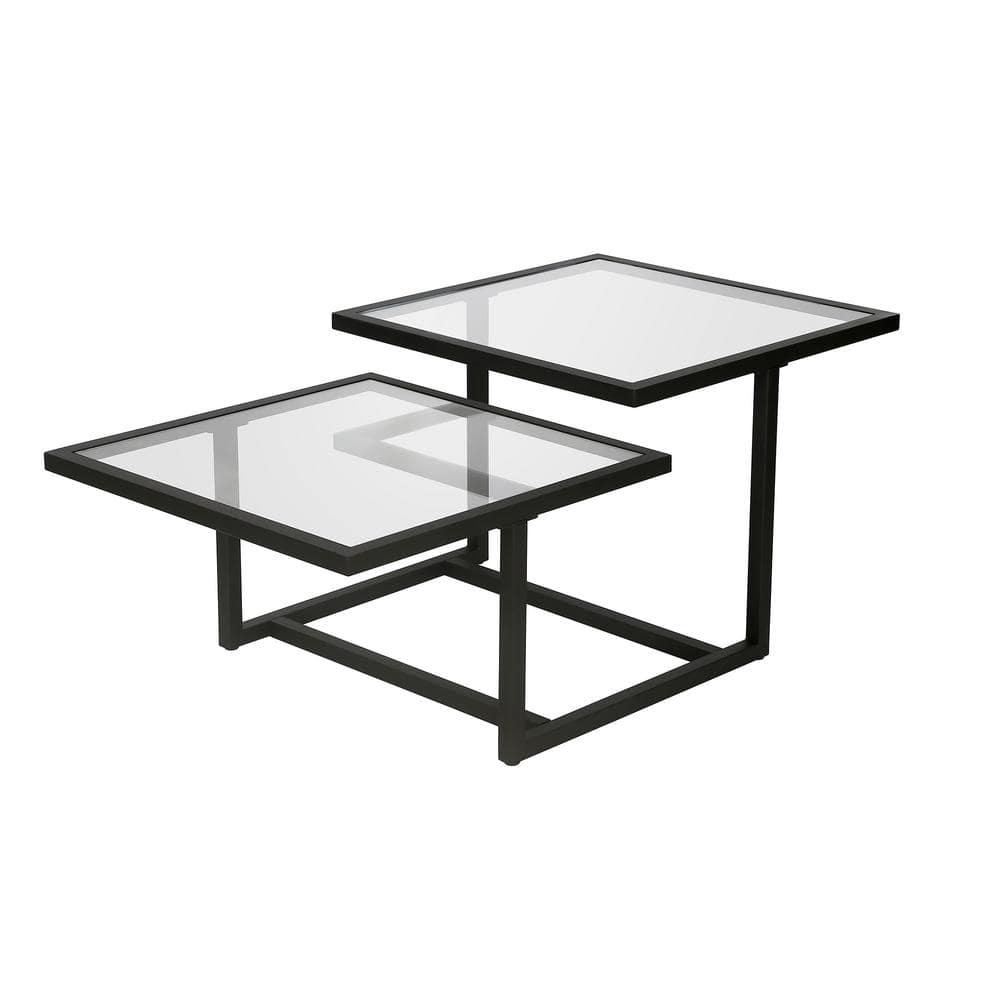 Evelyn&Zoe Amalie 43" Wide Square Coffee Table, Blackened Bronze