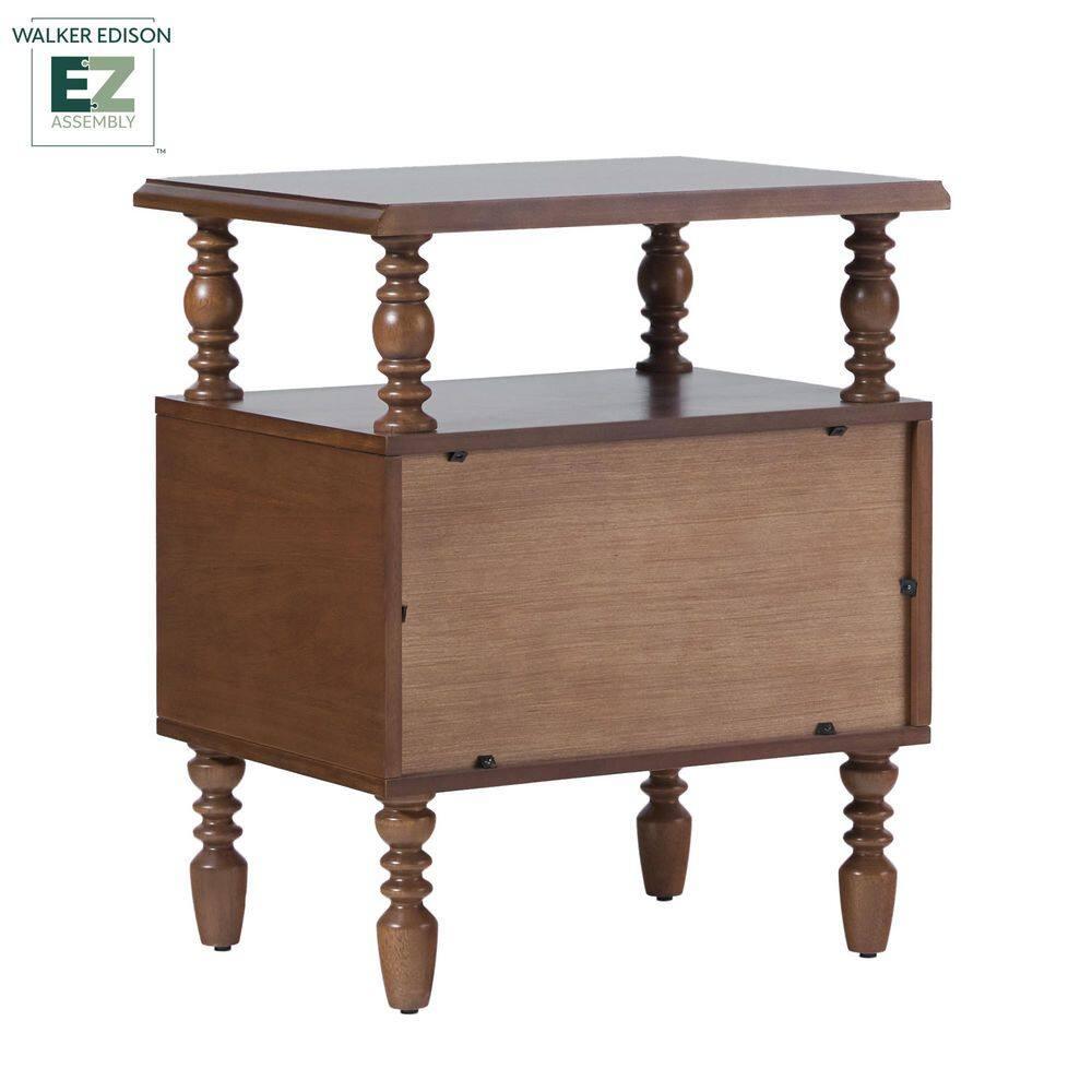 Vivienne Easy Assembly Solid Wood Spindle 2-Drawer Nightstand (Set of 2)