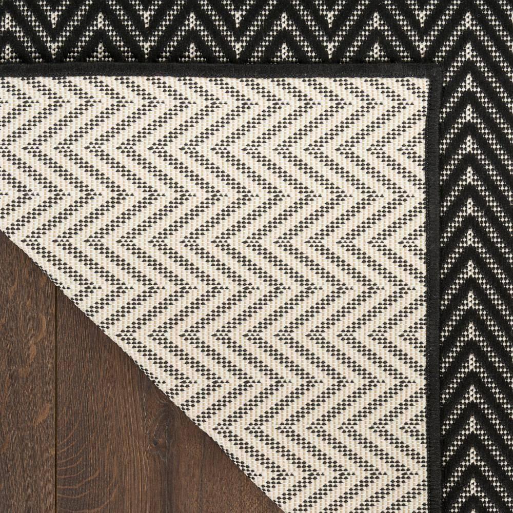 Nourison Horizon Indoor/Outdoor 2' x 6' Black Modern Rug