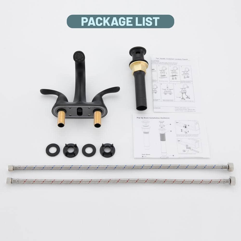 1.2 Flow Centerset Bathroom Sink Faucet with Drain