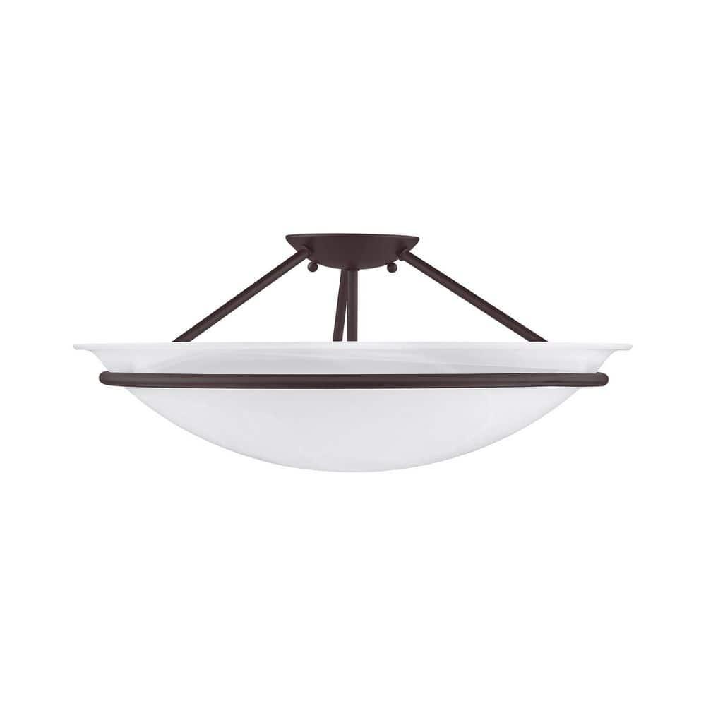 Livex Lighting Newburgh 3 - Light Semi-Flush Mount in  Bronze