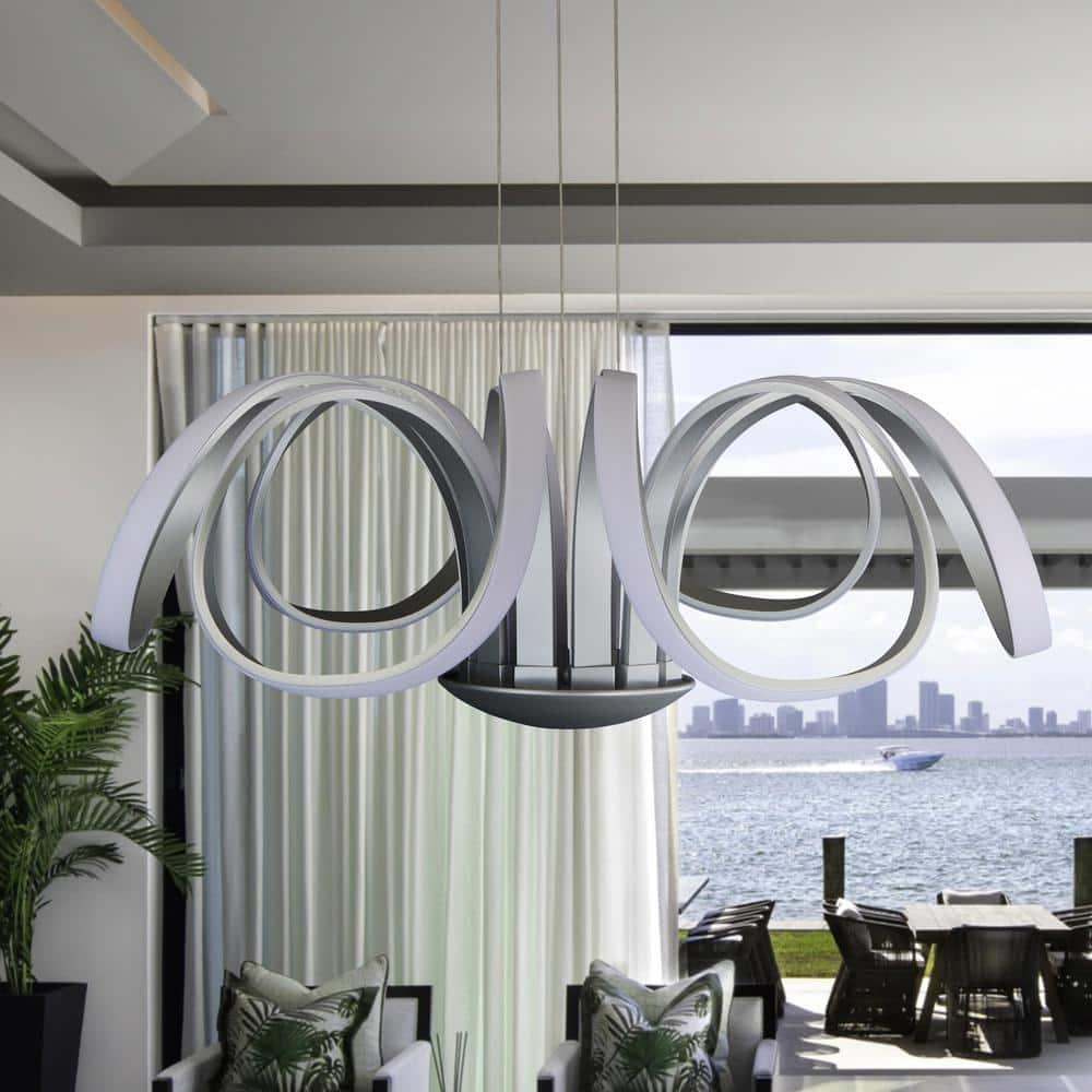 Capella Flower 30" Integrated LED ETL Certified Chandelier Height Adjustable Pendant